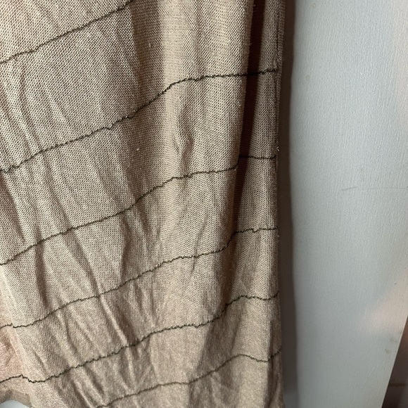 Calvin Klein 55% Linen‎ sleeveless top Tan with brown stripes size 0X - Picture 8 of 9